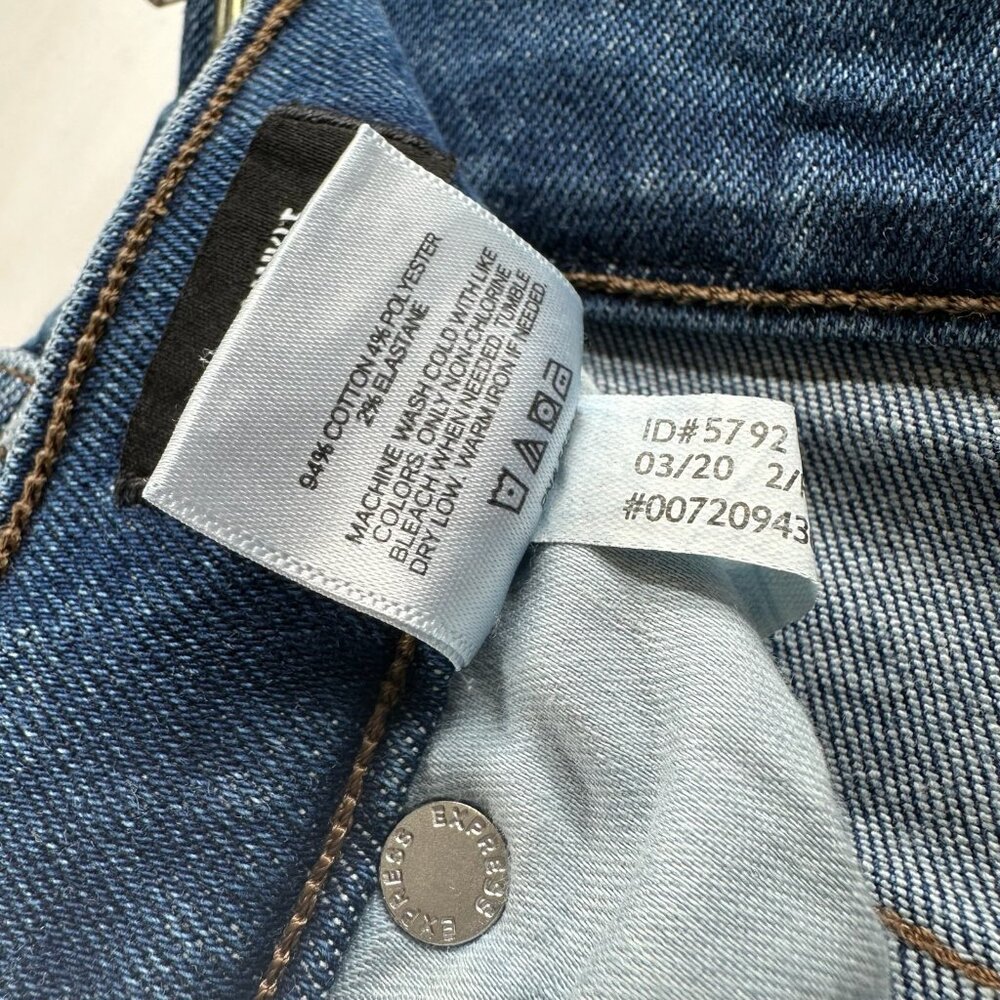 Express Slim Ankle Super High Rise Jeans Size 2/R Stretch Denim Medium Blue Wash - Picture 12 of 13